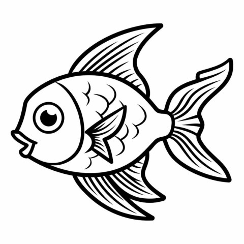 Fish icon. Outline illustration of fish vector icon for web desi