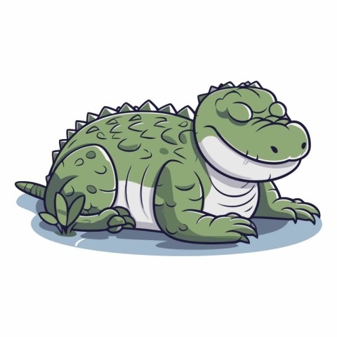 Cute crocodile isolated on a white background.