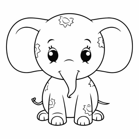 cute elephant baby kawaii cartoon vector illustration graphic de