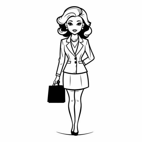 Beautiful business woman with a briefcase in her hand.