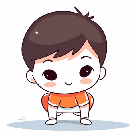 Cute little boy cartoon vector illustration. Cute little boy car