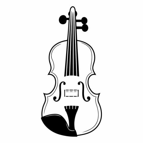 violin icon on white background. stock image.