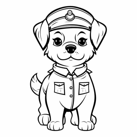 Cute cartoon dog in a pilot's cap.