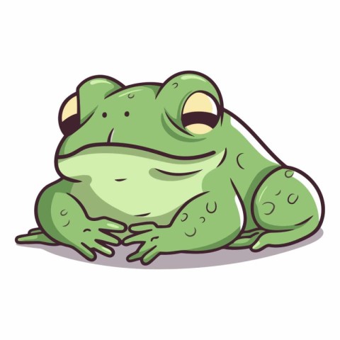 Frog isolated on a white background of a cartoon frog.