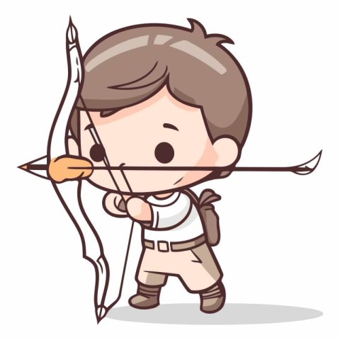 Cupid boy character design. Cute and funny vector illustration.