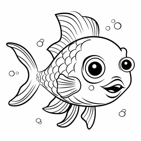 Coloring book for children: a cute fish.