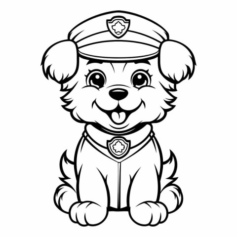 Puppy Police Dog Mascot.