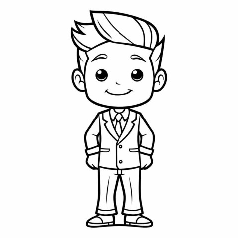 Coloring book for children - Boy in a suit