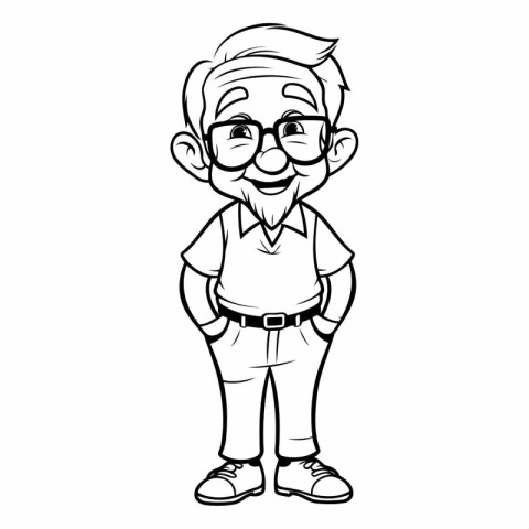 Grandfather Cartoon Mascot Character Vector Illustration. EPS10