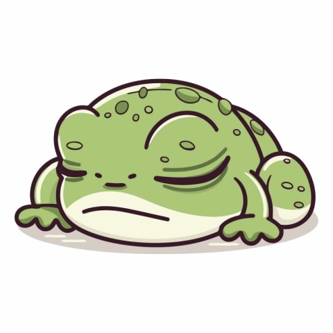 Cute cartoon frog isolated on a white background.