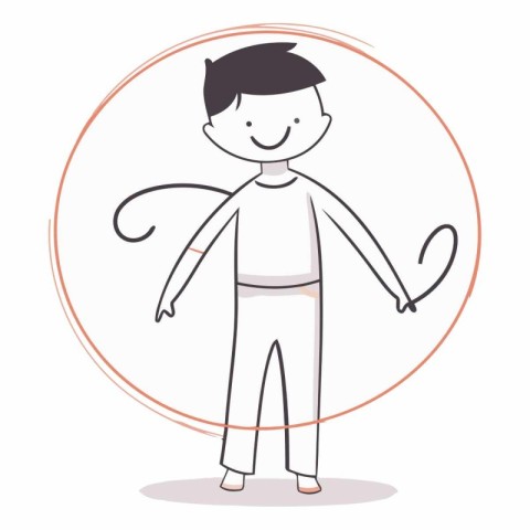 Vector illustration of a boy in pajamas on a white background