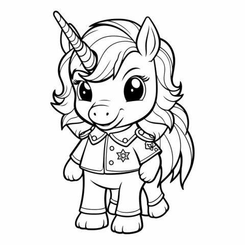 Cute cartoon unicorn. Coloring book for kids.