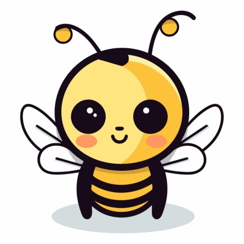 Cute cartoon bee isolated on a white background.