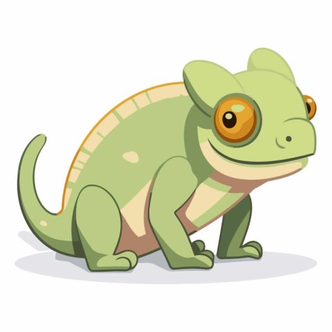 Cartoon chameleon on a white background.