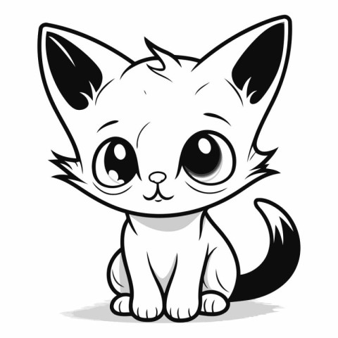 Cute cat cartoon isolated on a white background.