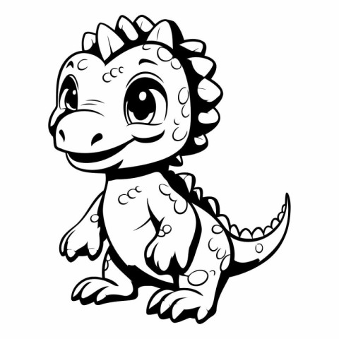 Cute Dinosaur Cartoon Mascot Character Illustration Isolated on