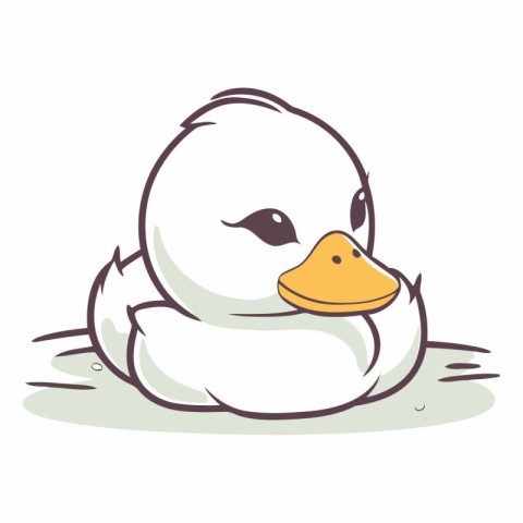 Illustration of a cute little duck on a white background