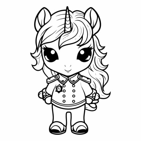 Unicorn. Cute cartoon vector illustration for coloring book.