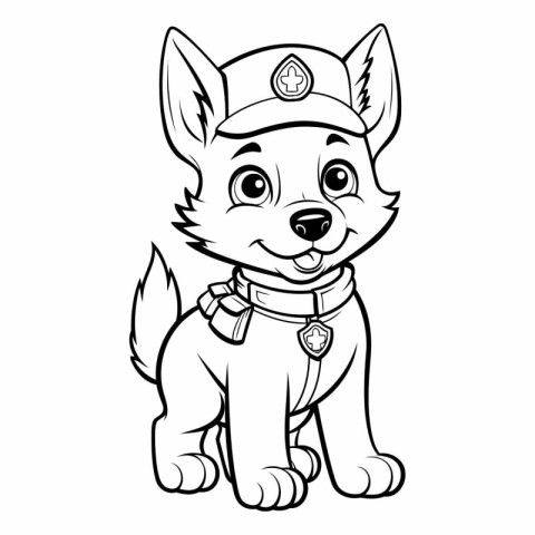 Cute dog in the form of a police officer