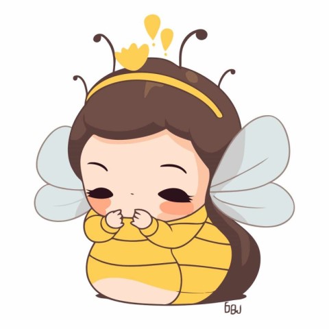 Illustration of a cute little fairy with a crown on her head