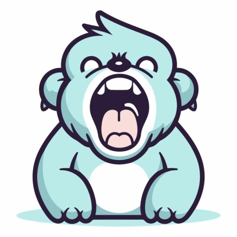 Angry Crying Polar Bear Cartoon Mascot Vector Illustration