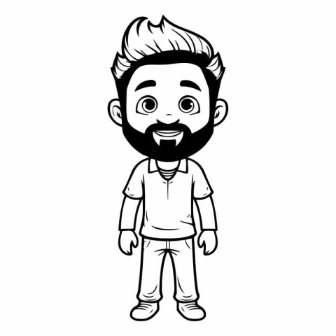 young man with beard cartoon vector illustration graphic design