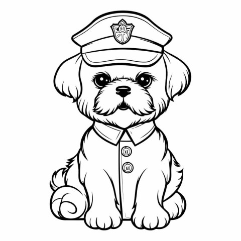 Puppy of Shih Tzu in the form of a police officer