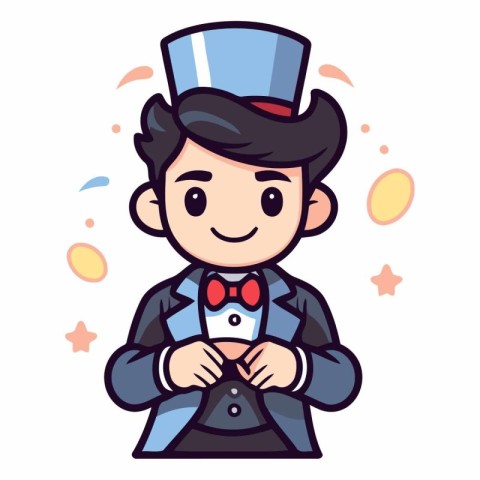 Magician Boy Vector - Cartoon Character IllustrationÃ¯Â»Â¿