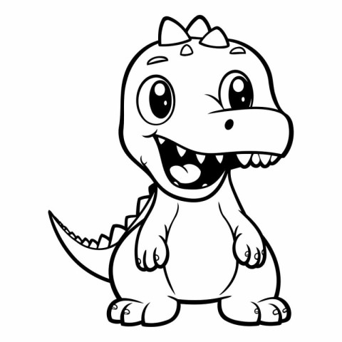 Cute Dinosaur Cartoon Mascot Character Illustration Isolated on