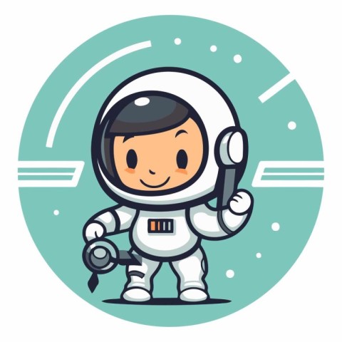 Cute cartoon astronaut of a cute cartoon astronaut.