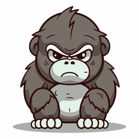 Angry Gorilla Cartoon Mascot Character Vector Illustration.