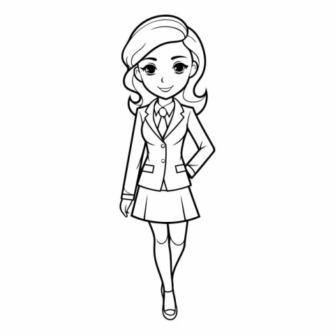 Coloring book for children: Girl in a business suit