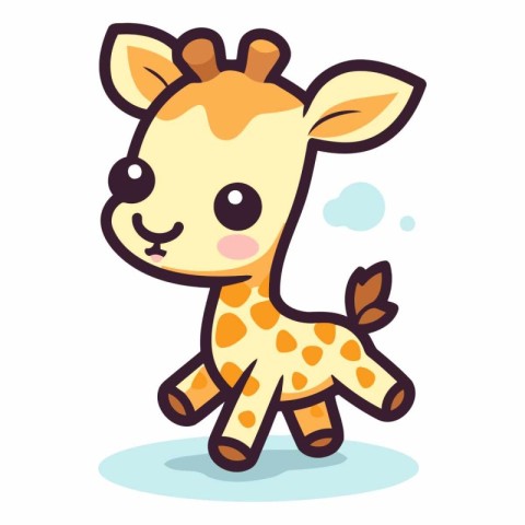 Cute giraffe vector illustration isolated on white background. C