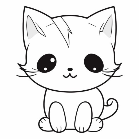 Cute cat icon. Cartoon illustration of cute cat vector icon for