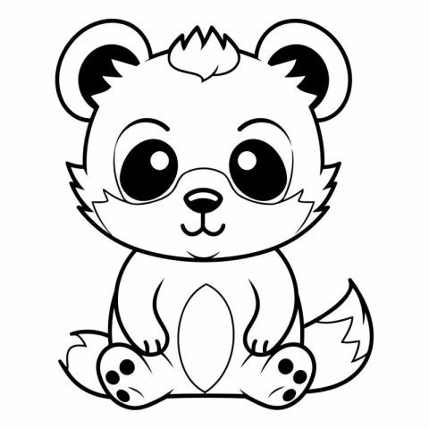 Cute cartoon bear for coloring book or page.