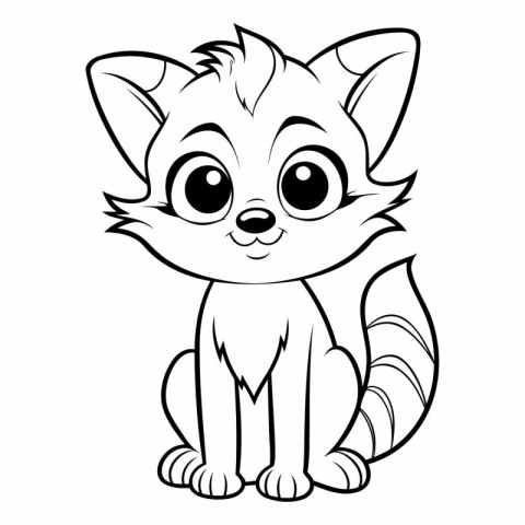 Cute Cartoon Fox - Coloring Book for Children