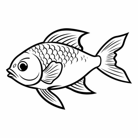 Fish icon. Outline illustration of fish vector icon for web desi