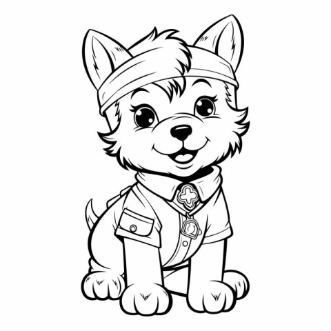 Cute Cartoon Puppy Boy scout for your design