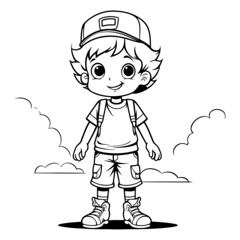 Cute Little Boy Cartoon Mascot Character.