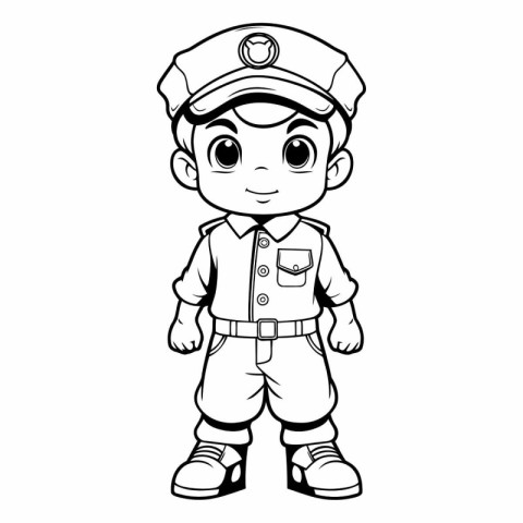 Coloring Page Outline Of Cartoon Police Officer or Policeman Cha