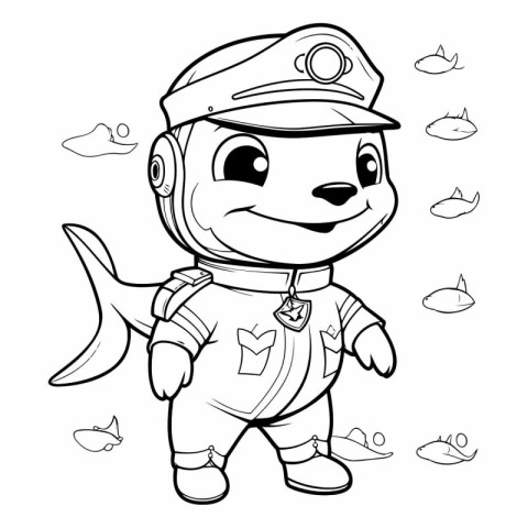 Coloring Page Outline Of a Cute Astronaut Cartoon Character