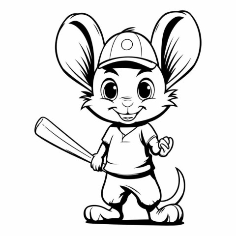 Mascot Illustration of a Mouse Baseball Player Mascot