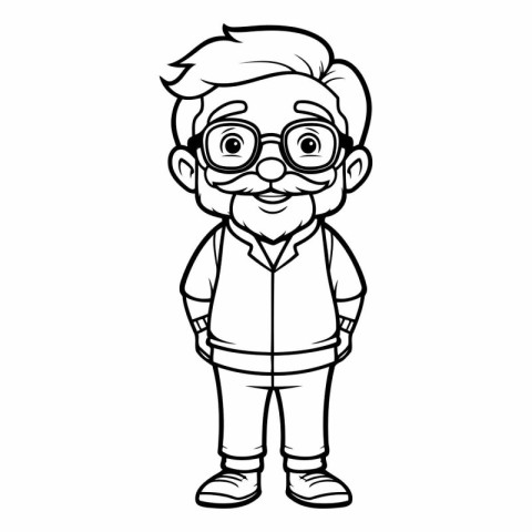 Grandfather Cartoon Mascot Character Vector Illustration. EPS10