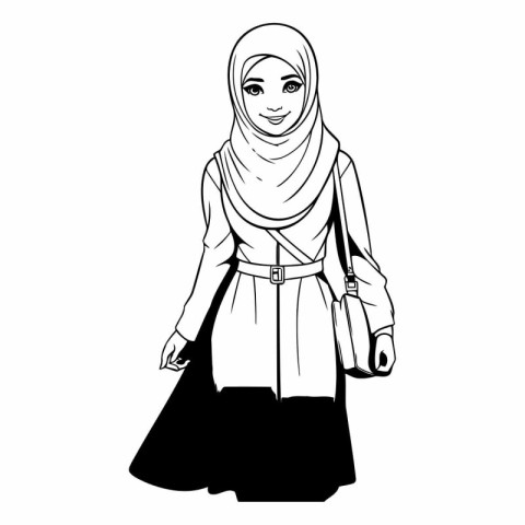 Muslim woman in traditional clothes of a muslim woman in hijab.