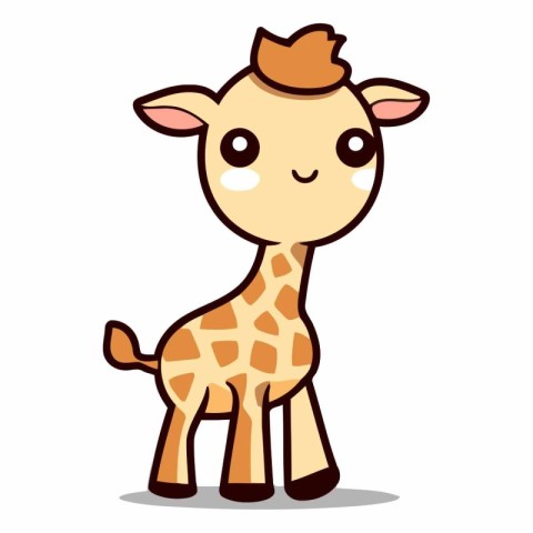 Cute Giraffe Cartoon Mascot Character Vector Illustration.