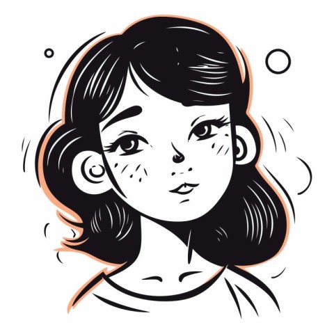 Beautiful young woman face in retro comic style.