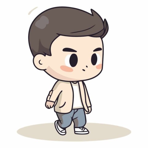 Cute Boy Walking - Cartoon Vector IllustrationÃ¯Â»Â¿