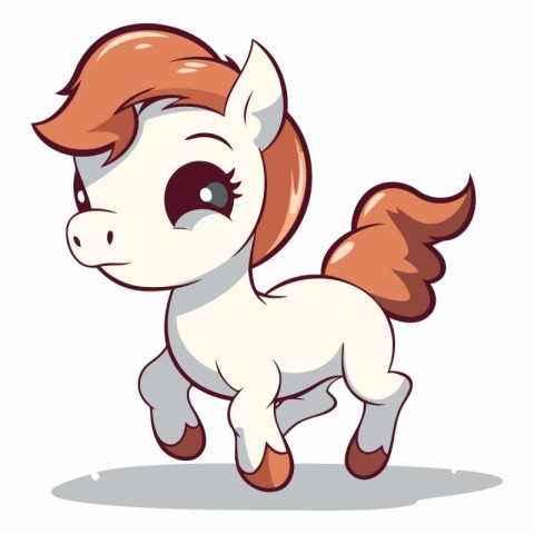 Cute little pony isolated on a white background.