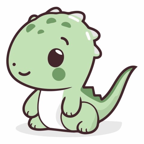 Cute cartoon dinosaur of a cute baby dinosaur.