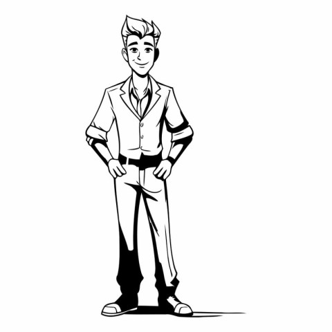 Fashionable young man in casual clothes cartoon vector illustrat